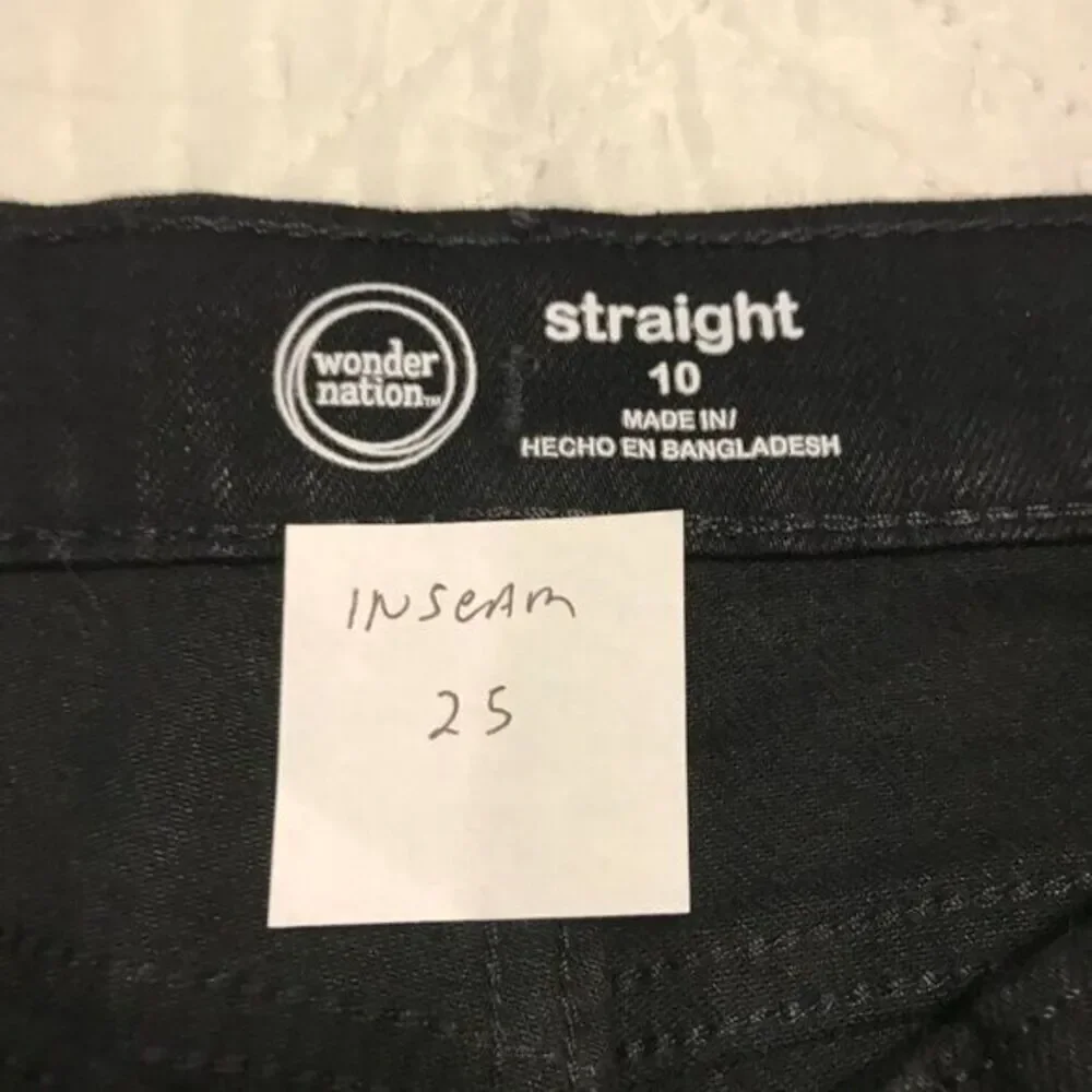 wonder nation black‎ straight jeans size 10